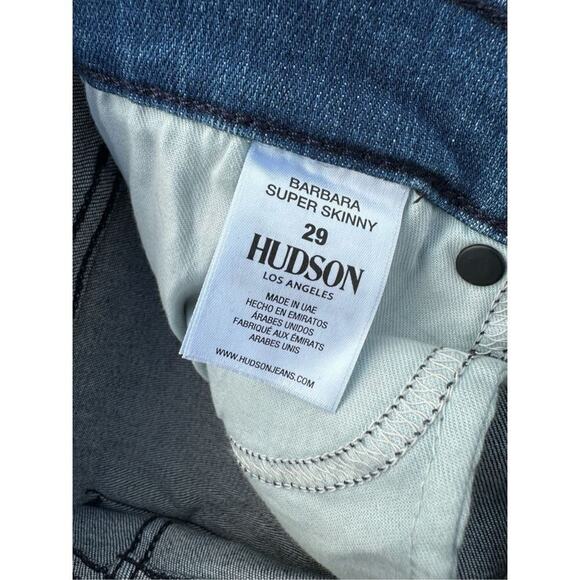 Hudson Jeans denim Super Skinny Ankle Jeans black leather like coating size 29 - Picture 10 of 11